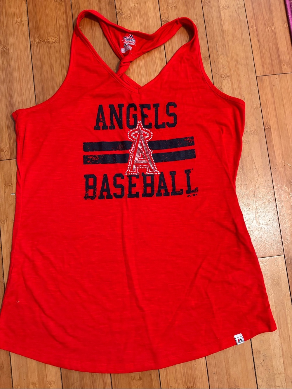 Majestic Red Los Angeles Angels Women's Tank Top